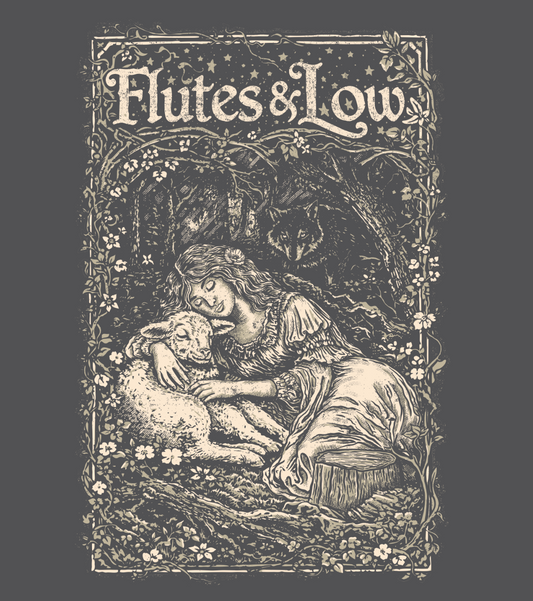 Flutes and Low - Resting Lamb t-shirt - Pepper Gray