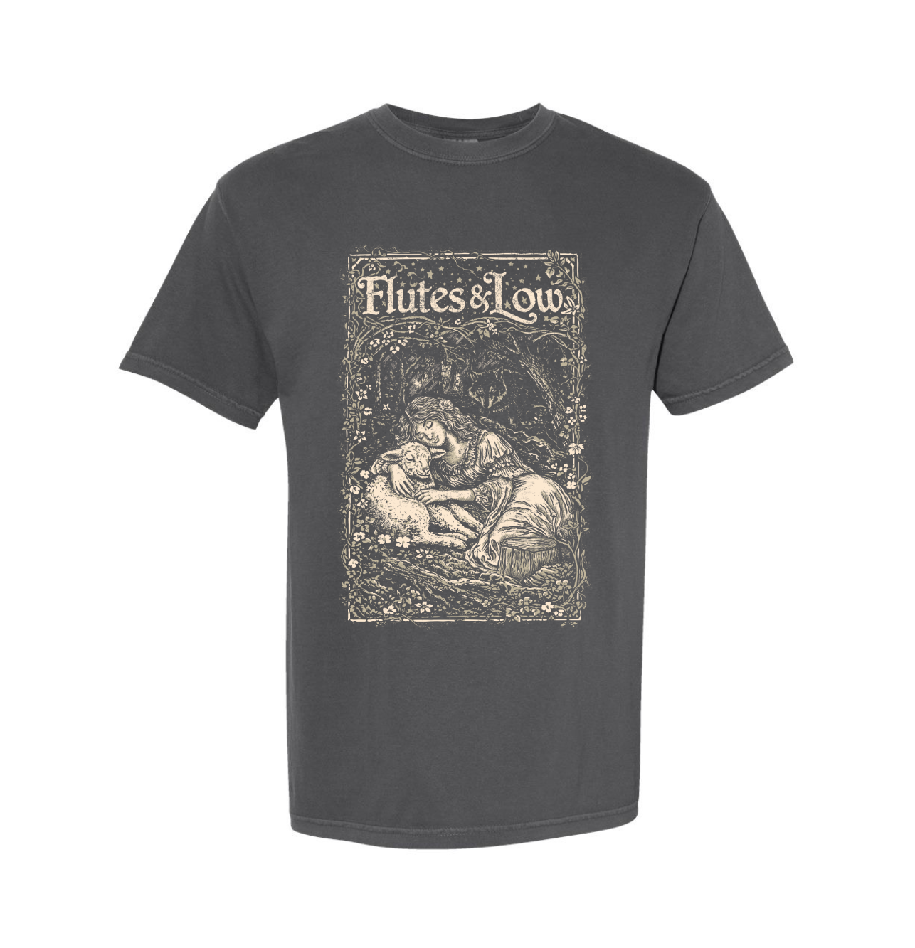Flutes and Low - Resting Lamb t-shirt - Pepper Gray